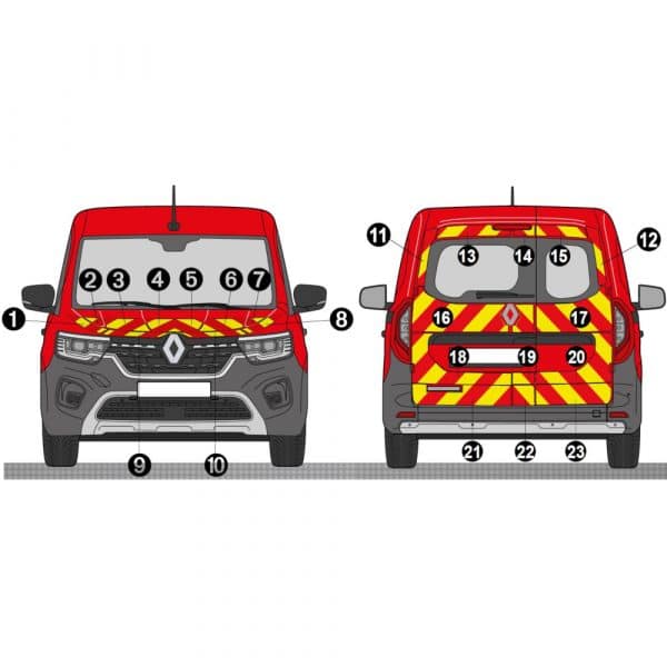 Kit Jaune-Rouge Total – RENAULT Kangoo à 2 Portes (2021)
