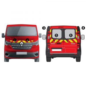 Kit Jaune-Rouge Partiel - RENAULT Trafic H1 à 2 Portes Vitré (2021)