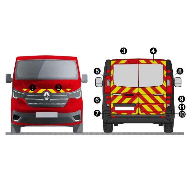 Kit Jaune-Rouge Total - RENAULT Trafic H1 à 2 Portes Vitré (2021)
