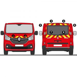 Kit Jaune-Rouge Partiel – RENAULT Trafic H1 à Hayon (2021)