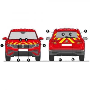 Kit Jaune-Rouge AVT+ARR PARTIEL - VW Tiguan 2 (2021)