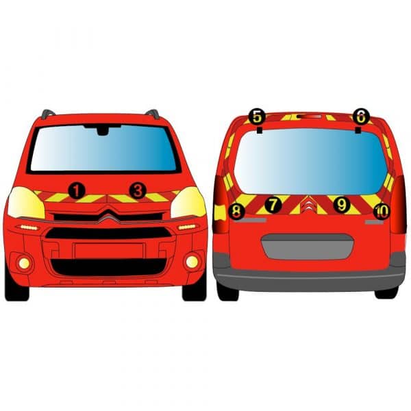 Kit J-R AVT+ARR PARTIEL - CITROËN Berlingo Hayon vitré (2013-2017)