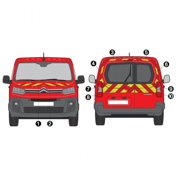 Kit Jaune-Rouge AVT+ARR PARTIEL - CITRÖEN Berlingo 2 Portes (2018)
