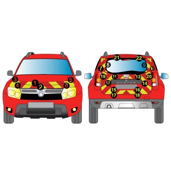 Kit Jaune-Rouge Total - DACIA Duster (2010-2017)