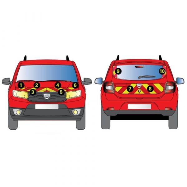 Kit Jaune-Rouge Partiel - DACIA Sandero (2012-2020)