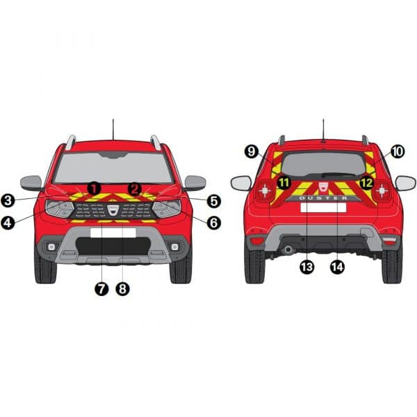 Kit Jaune-Rouge Partiel - DACIA Duster (2018-2021)