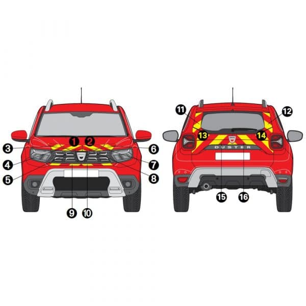 Kit Jaune-Rouge Partiel - DACIA Duster (2021-2022)