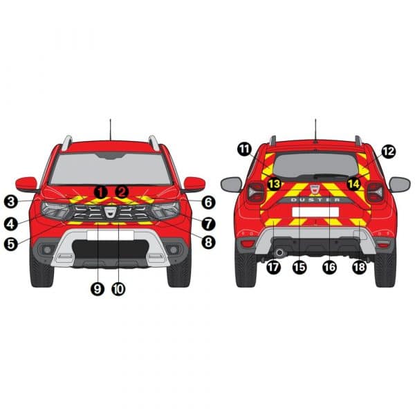 Kit Jaune-Rouge Total - DACIA Duster (2021)