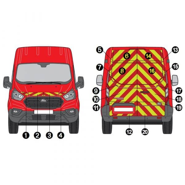 Kit J-R AVT+ARR TOTAL - FORD Transit Custom L2H2 Tôlé (2018-)