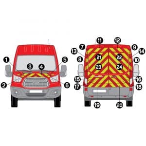 Kit Jaune-Rouge Total – FORD Transit H2 Tôlé (2014)