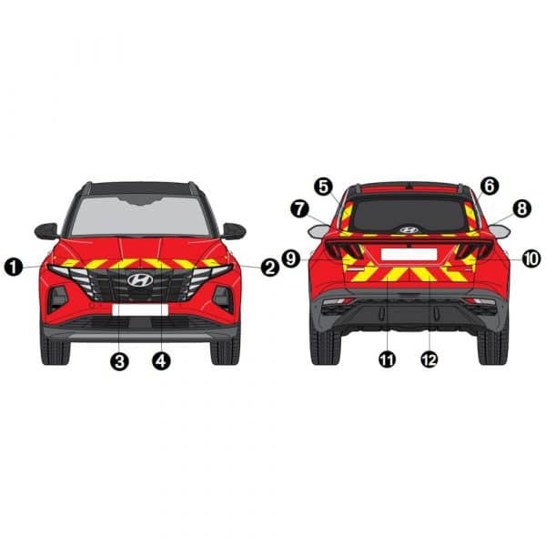 Kit Jaune-Rouge AVT+ARR PARTIEL - HYUNDAI Tucson (2021)