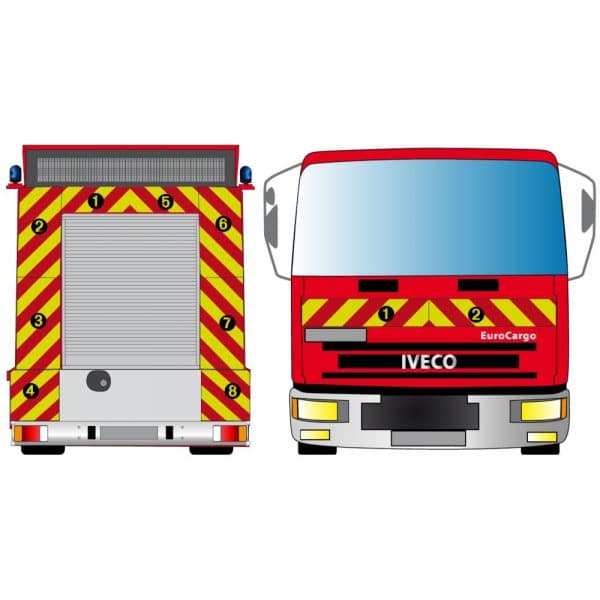 Kit Jaune-Rouge AVT+ARR TOTAL - IVECO EuroCargo (1992)