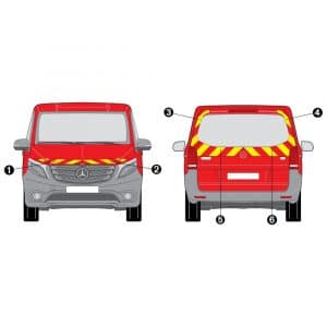 Kit Jaune-Rouge AVT+ARR PARTIEL - MERCEDES Vito à Hayon (2019)