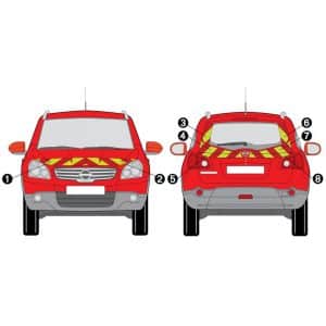 Kit Jaune-Rouge AVT+ARR PARTIEL - NISSAN Qashqai (2008-2013)