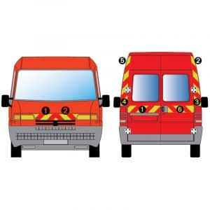 Kit J-R AVT+ARR PARTIEL - PEUGEOT Boxer H2 vitré (1994-2002)