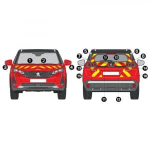 Kit Jaune-Rouge Partiel - PEUGEOT 3008 (2021)