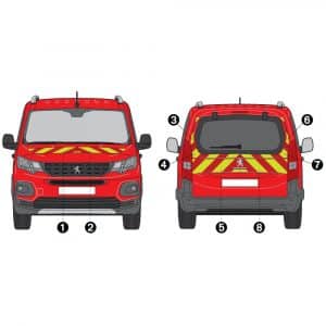 Kit Jaune-Rouge Partiel - PEUGEOT Rifter à Hayon (2018-2023)