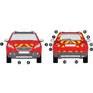 Kit Jaune-Rouge Partiel - PEUGEOT 2008 (2017-2020)