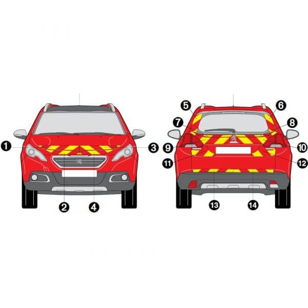 Kit Jaune-Rouge Partiel - PEUGEOT 2008 (2017-2020)