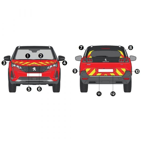 Kit J-R AVT+ARR PARTIEL - PEUGEOT 5008 (2020-2024)
