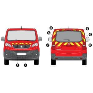 Kit Jaune-Rouge AVT+ARR PARTIEL - PEUGEOT Expert KO à Hayon (2016)