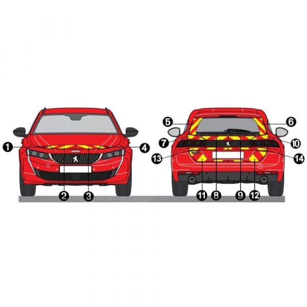 Kit Jaune-Rouge AVT+ARR TOTAL - PEUGEOT 508 SW (2018)