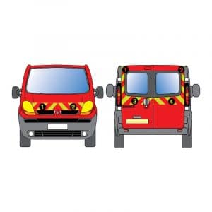 Kit J-R AVT+ARR PARTIEL - RENAULT Trafic H1 2P tôlé (2001-2013)