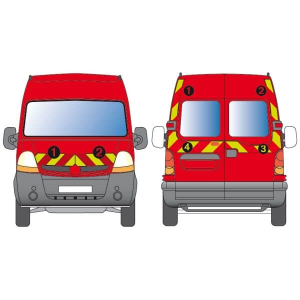 Kit Jaune-Rouge Partiel - RENAULT Master H2 vitré (2003-2010)