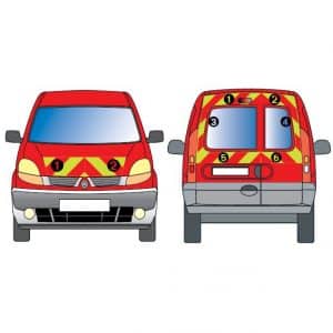 Kit J-R AVT+ARR PARTIEL - RENAULT Kangoo 2P vitré (2003-2007)
