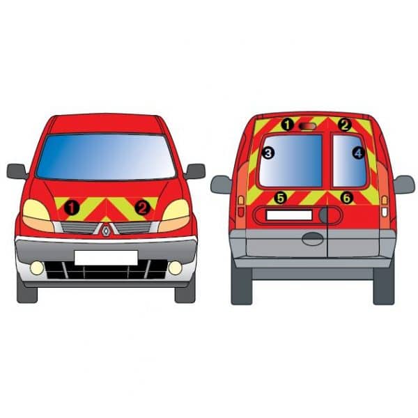 Kit J-R AVT+ARR PARTIEL - RENAULT Kangoo 2P vitré (2003-2007)