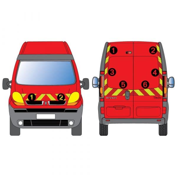 Kit J-R AVT+ARR PARTIEL - RENAULT Trafic H2 vitré (2001-2013)
