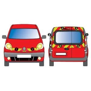Kit J-R AVT+ARR PARTIEL - RENAULT Kangoo 2P vitré (2008-2013)