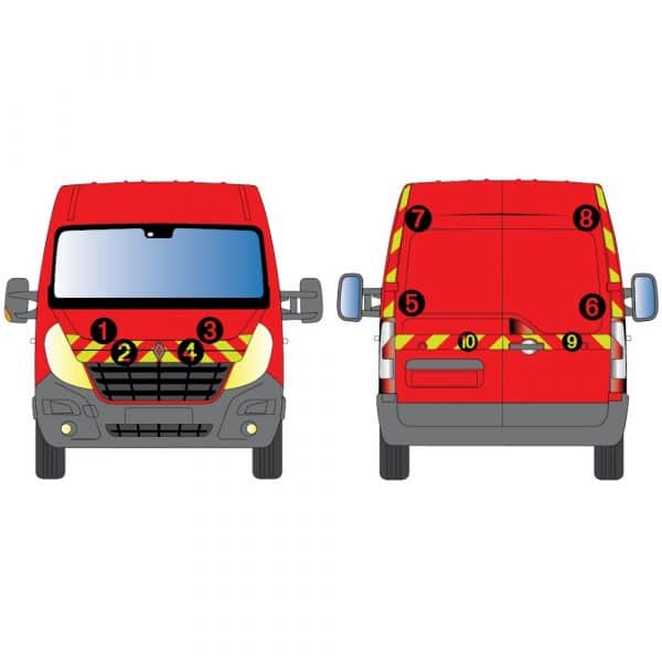 Kit J-R AVT+ARR PARTIEL - RENAULT Master H2 vitré (2010-2014)