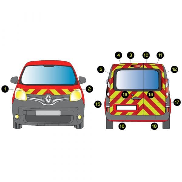 Kit J-R AVT+ARR TOTAL - RENAULT Kangoo 2P vitré (2013-2021)