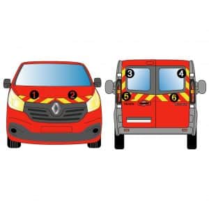Kit J-R AVT+ARR PARTIEL - RENAULT Trafic H1 2P vitré (2014-2019)