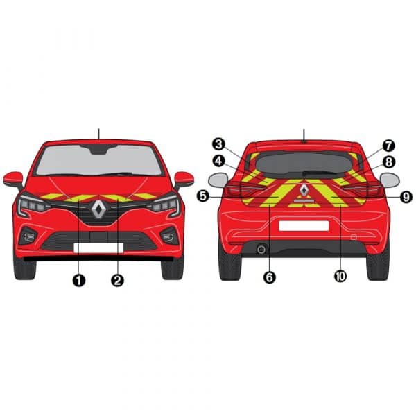 Kit Jaune-Rouge AVT+ARR PARTIEL - RENAULT Clio 5 (2019)