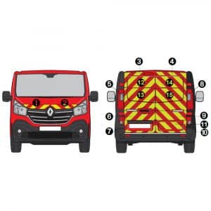 Kit J-R AVT+ARR TOTAL - RENAULT Trafic H1 2P vitré (2019-)