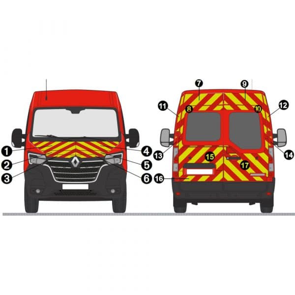 Kit Jaune-Rouge Avt Total+Arr Total - RENAULT Master H2 Vitré (2019)