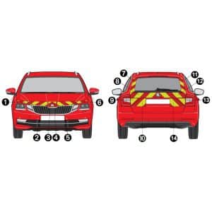 Kit Jaune-Rouge Partiel - SKODA Octavia Combi 3 Phase 2 (2017-2021)