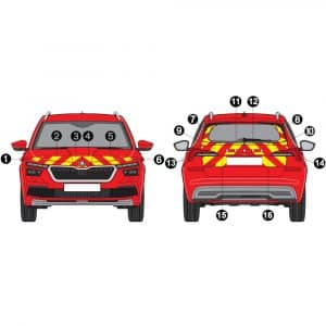 Kit Jaune-Rouge AVT+ARR PARTIEL - SKODA Kamiq (2019)
