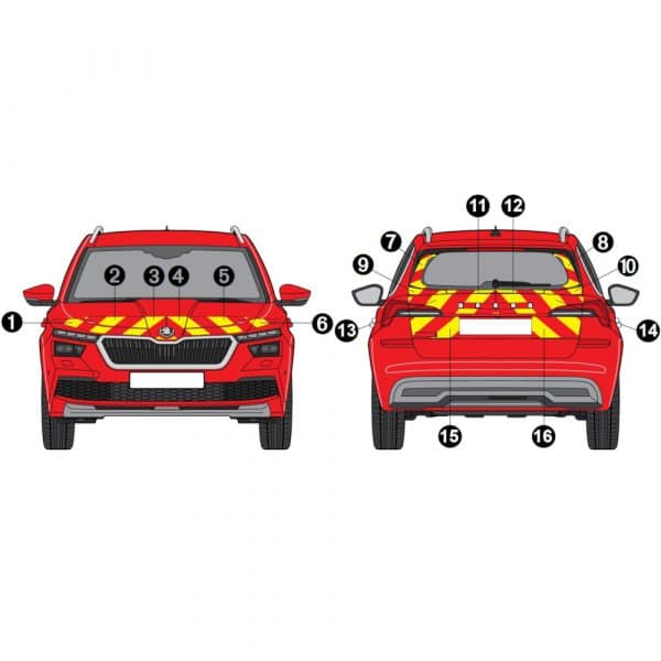 Kit Jaune-Rouge AVT+ARR PARTIEL - SKODA Kamiq (2019)