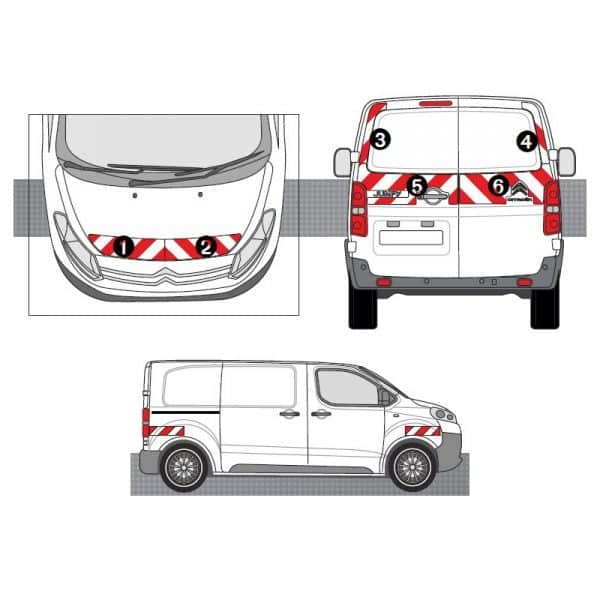 Kit Rouge-Blanc CL.A Standard - CITROËN Jumpy KO 2 Portes (2016-2023)