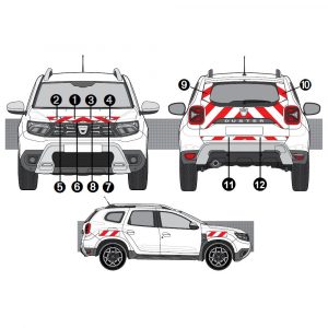 Kit Rouge-Blanc CL. A AVT+ARR+LAT - DACIA Duster (2021)