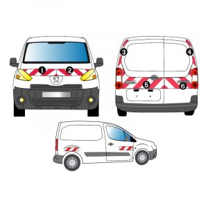 Kit Rouge-Blanc CL. A Standard - PEUGEOT Partner 2P Tôlé (2013-2015)