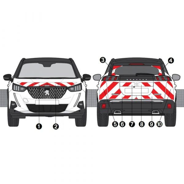 Kit Rouge-Blanc CL. A Standard – PEUGEOT 2008 (2020)