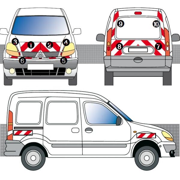 Kit R-B CL. A AVT+ARR+LAT - RENAULT Kangoo à Hayon (2003-2007)