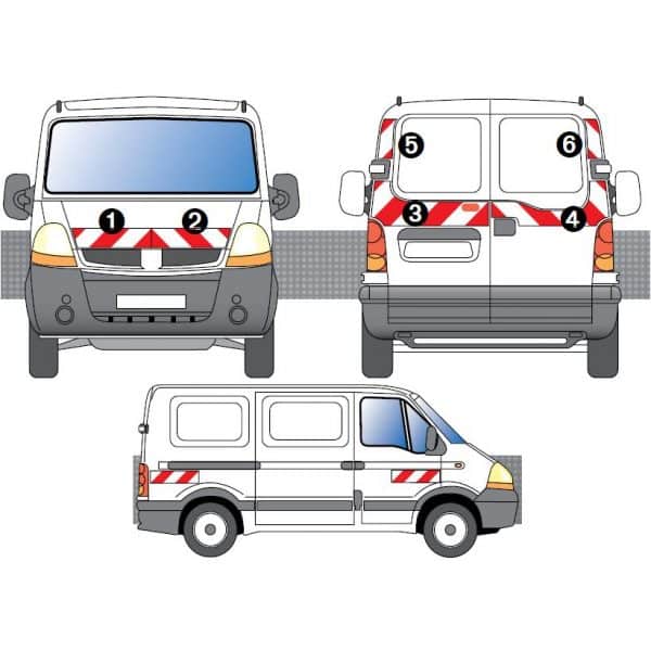 Kit R-B CL. A AVT+ARR+LAT - RENAULT Master H1 vitré (2003-2010)