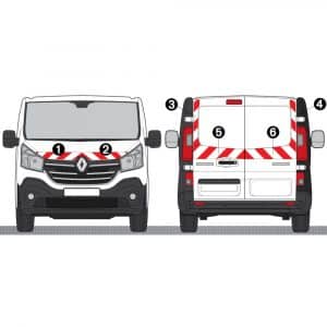 Kit Rouge-Blanc CL. A Std. - RENAULT Trafic H1 2P Tôlées (2019-2020)