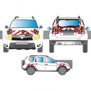 Kit Rouge-Blanc CL. B AVT+ARR+LAT - DACIA Duster (2010-2017)