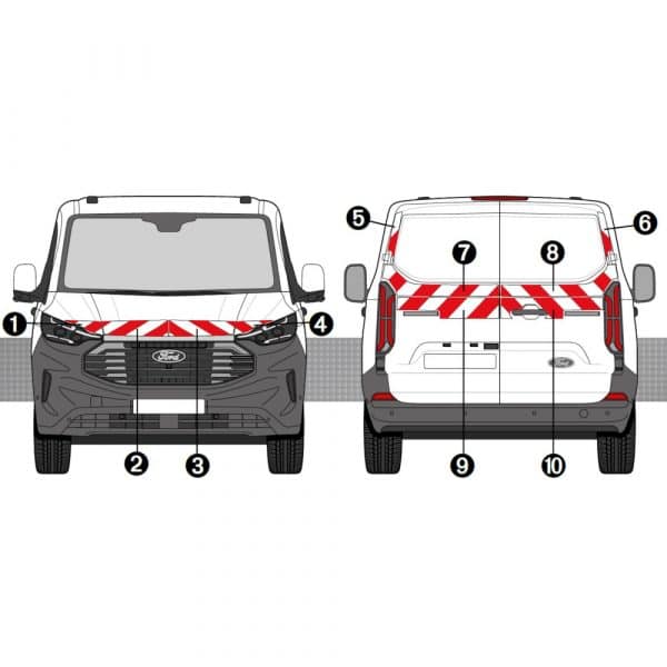 Kit Rouge-Blanc CL. B Standard - FORD Transit Custom 2 Portes (2023)